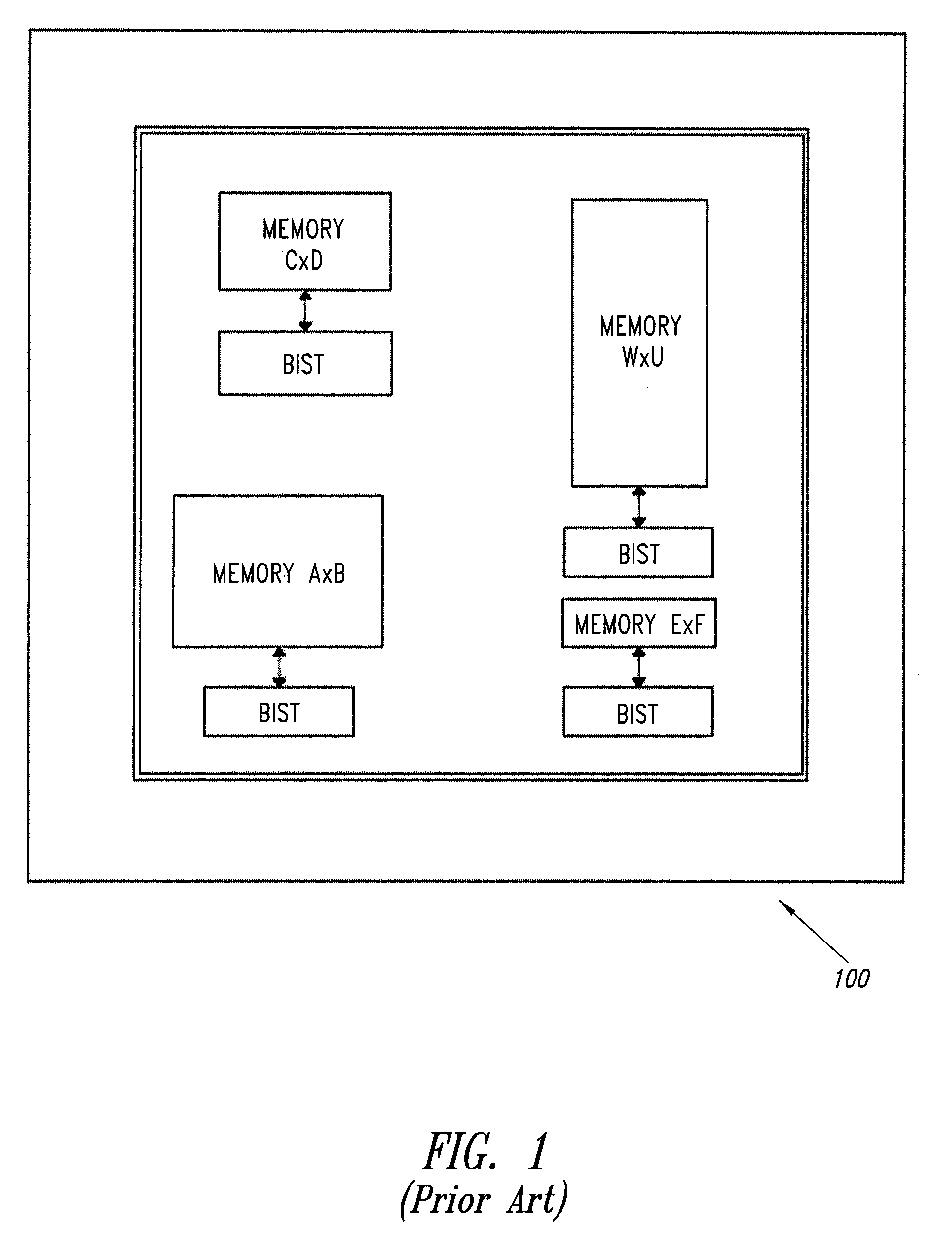 Self programmable shared BIST for testing multiple memories