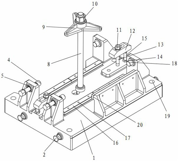 Special clamp for multi-surface milling and boring of large parts