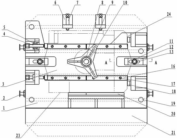 Special clamp for multi-surface milling and boring of large parts