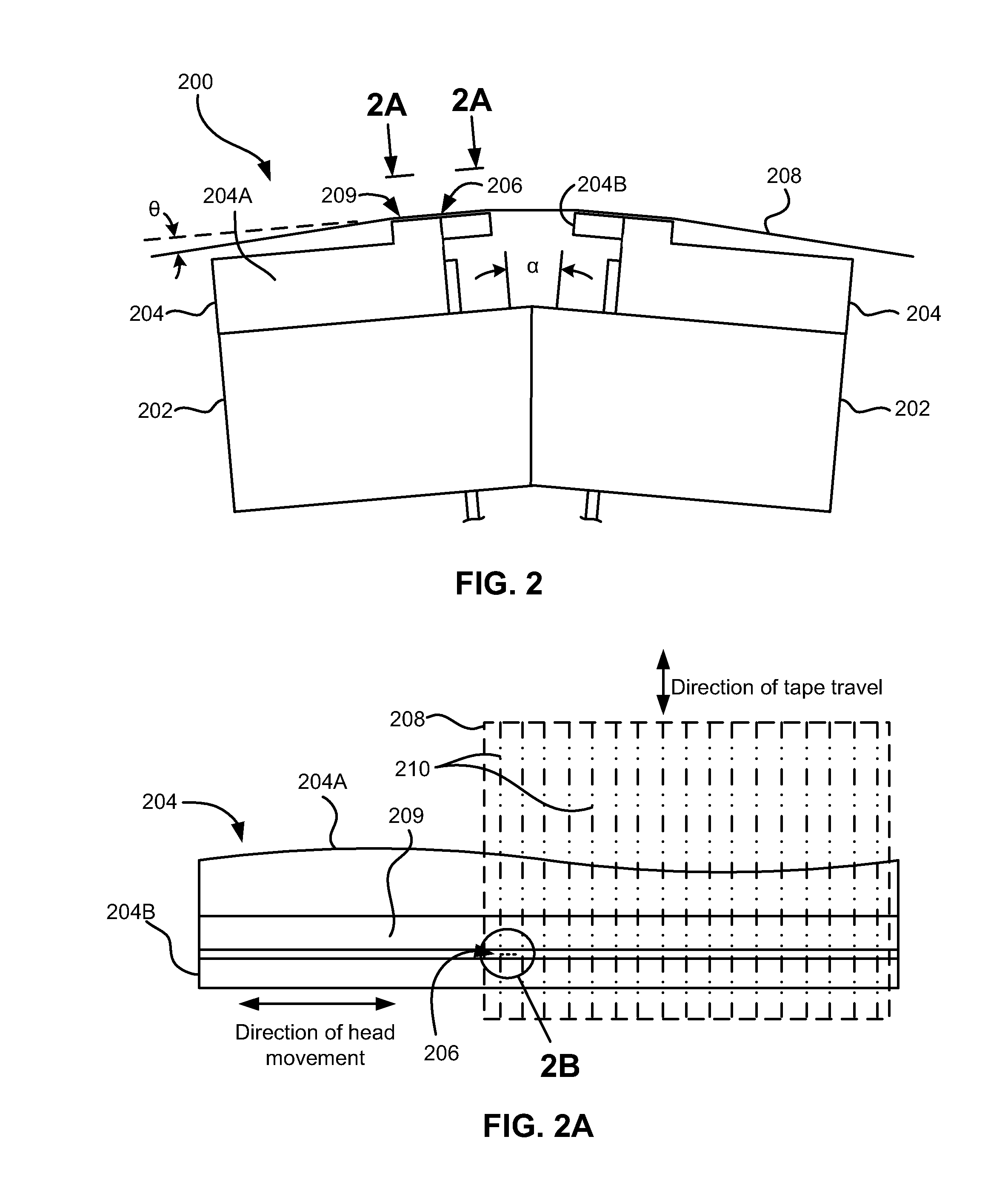 Magnetic recording head having protected reader sensors and near zero recession writer poles