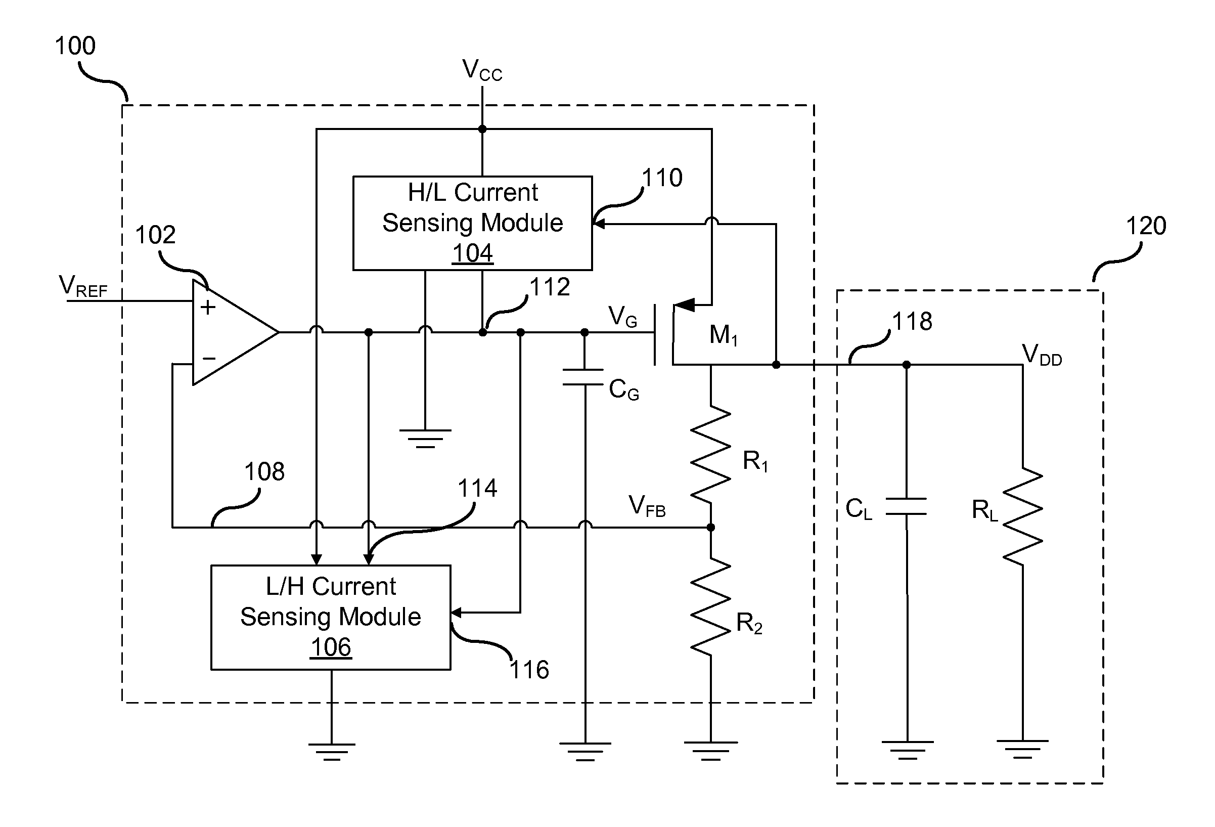 Adaptive transient load switching for a low-dropout regulator