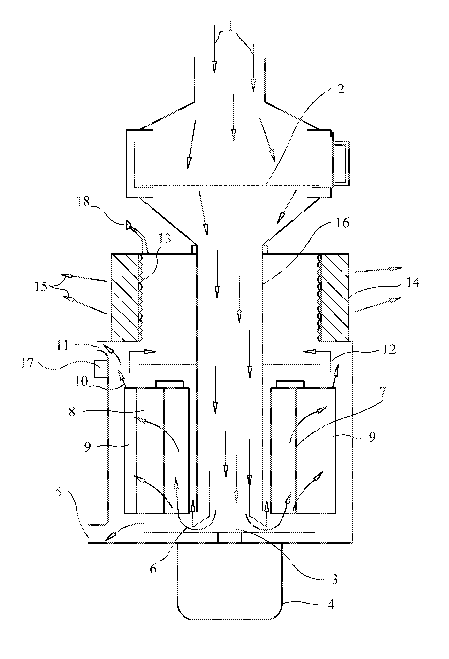 Vertical Filtering and Separating Suction Machine of Chips, Steam and Smoke by Change of Air Direction, for Machining Center, Lathe Machine or Other Machines Generating Steam from Oil or Coolant