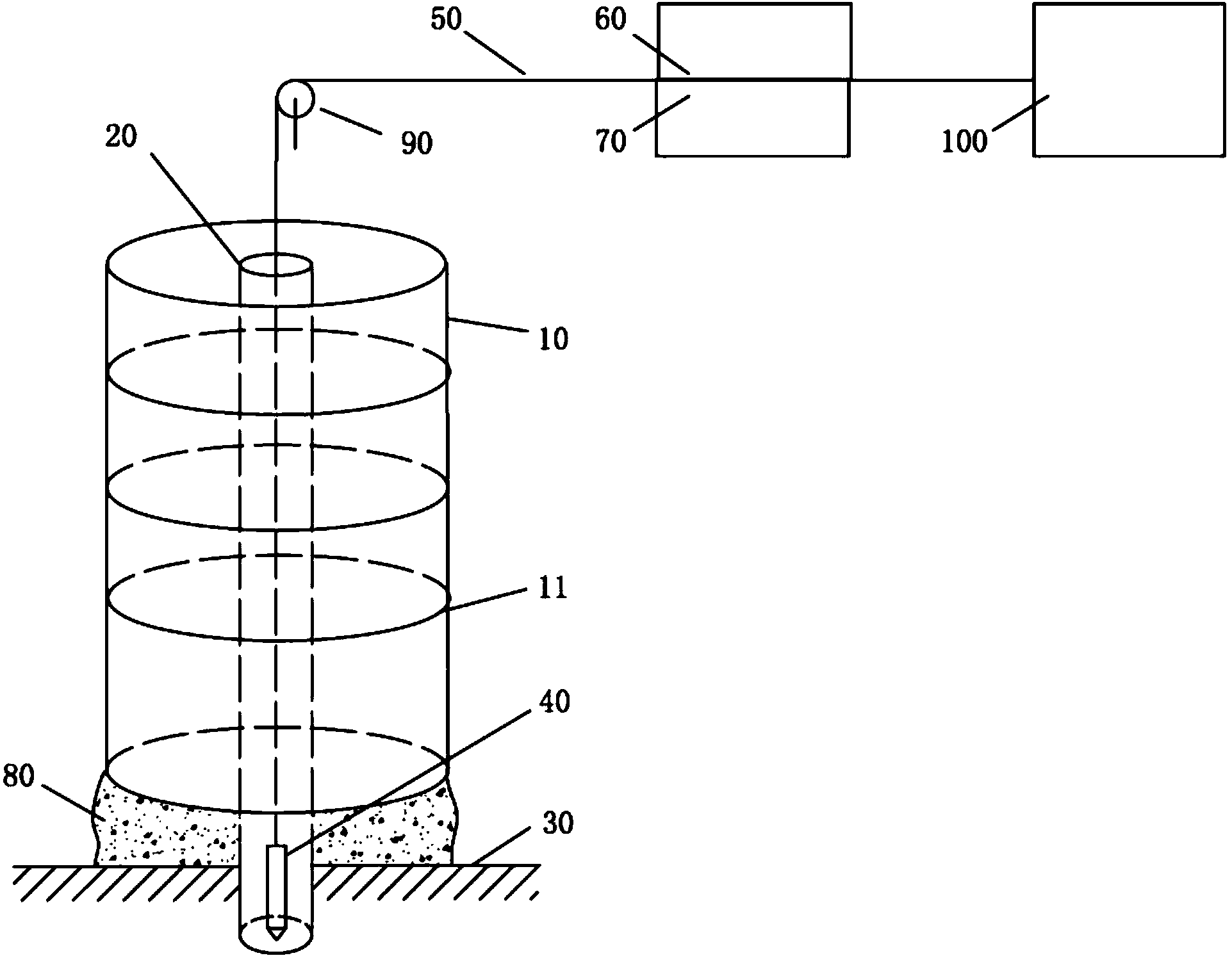 Three-dimensional foundation pile detection device and method based on borehole radar