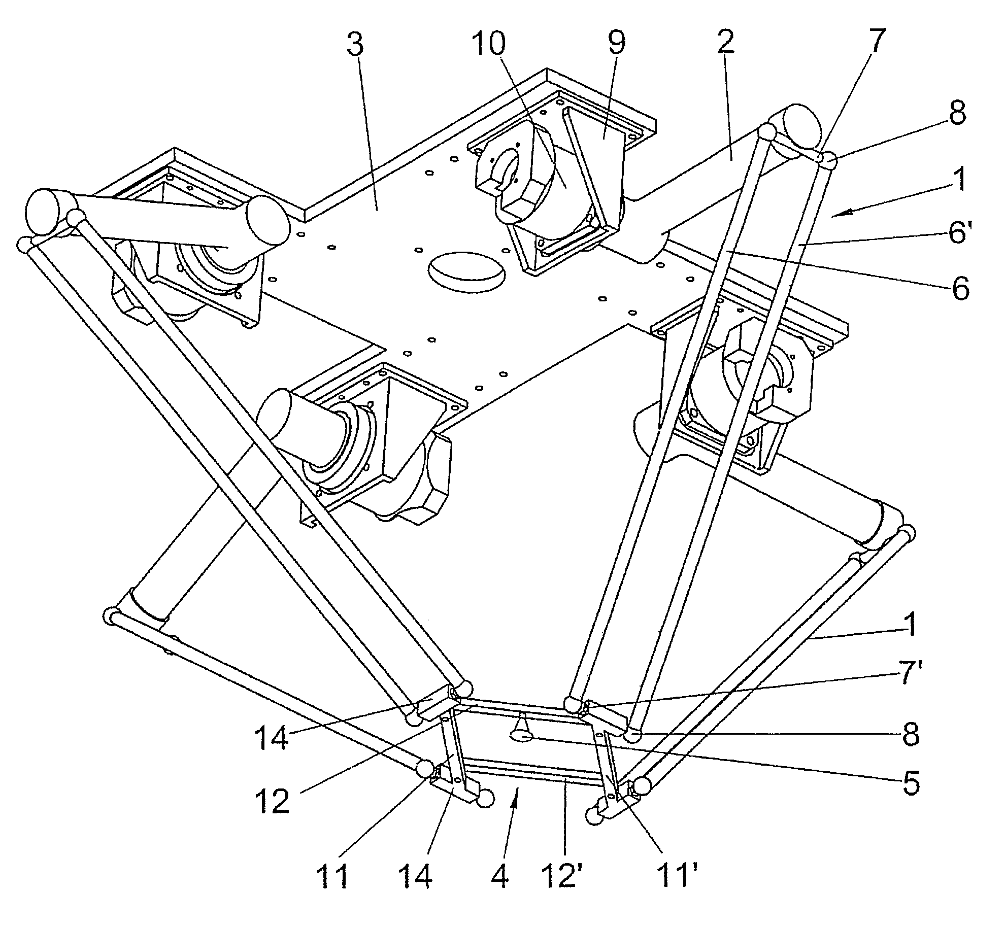 High-speed parallel robot with four degrees of freedom