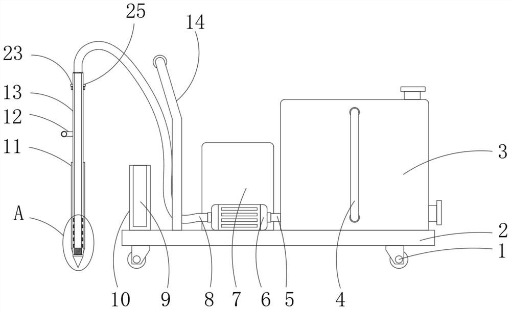 Pre-burying device for planting, irrigation and fertilization