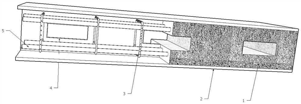 Web plate perforated profile steel partially-wrapped recycled concrete beam and construction method thereof