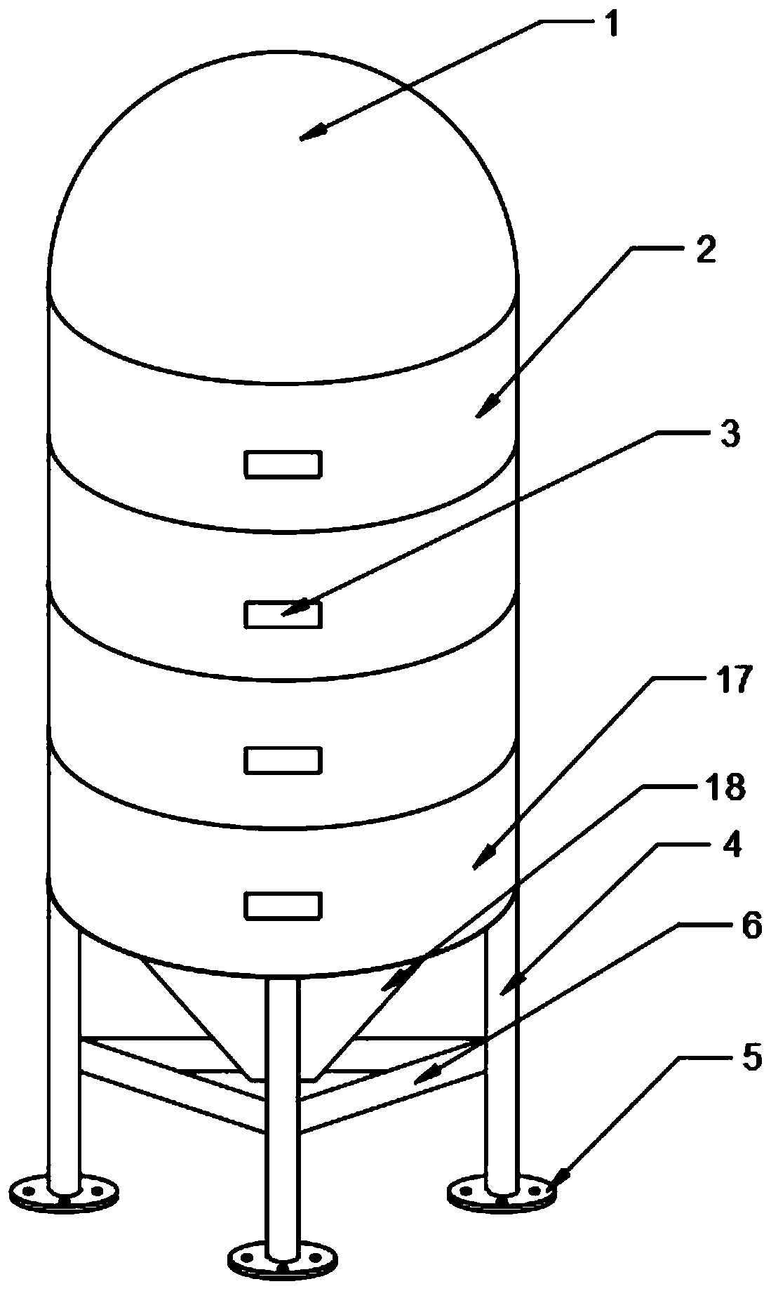 Organic fertilizer storage silo