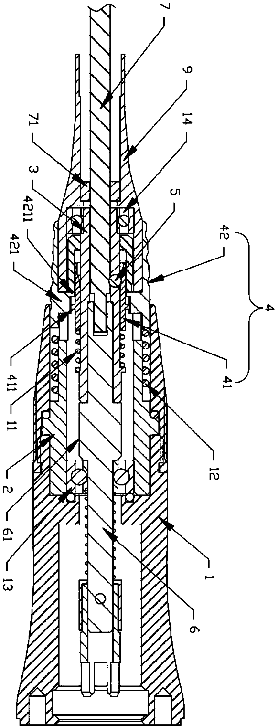 Grinding rod clamping structure of a medical grinding machine