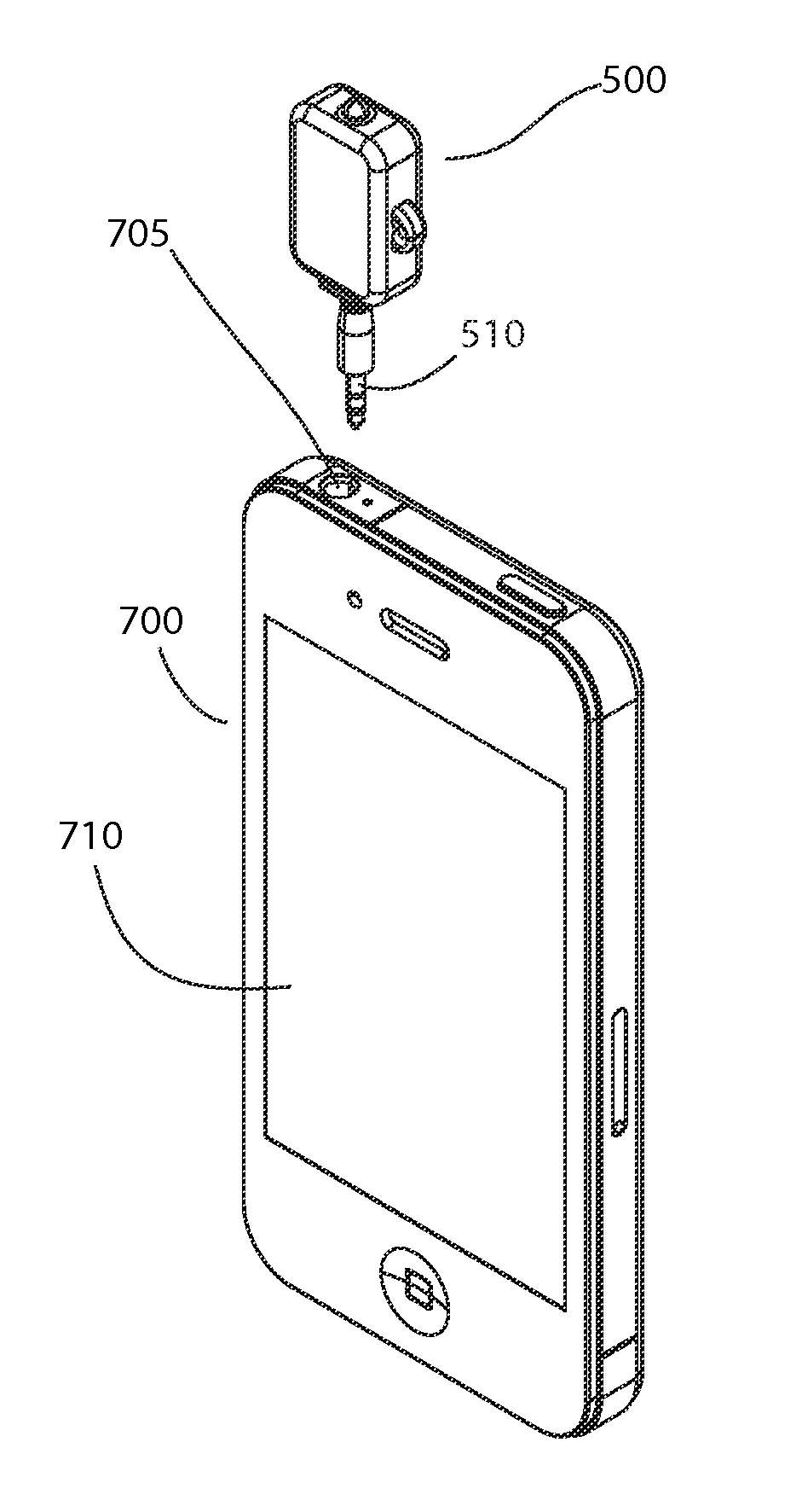 Audio jack enabled synthetic barcode module