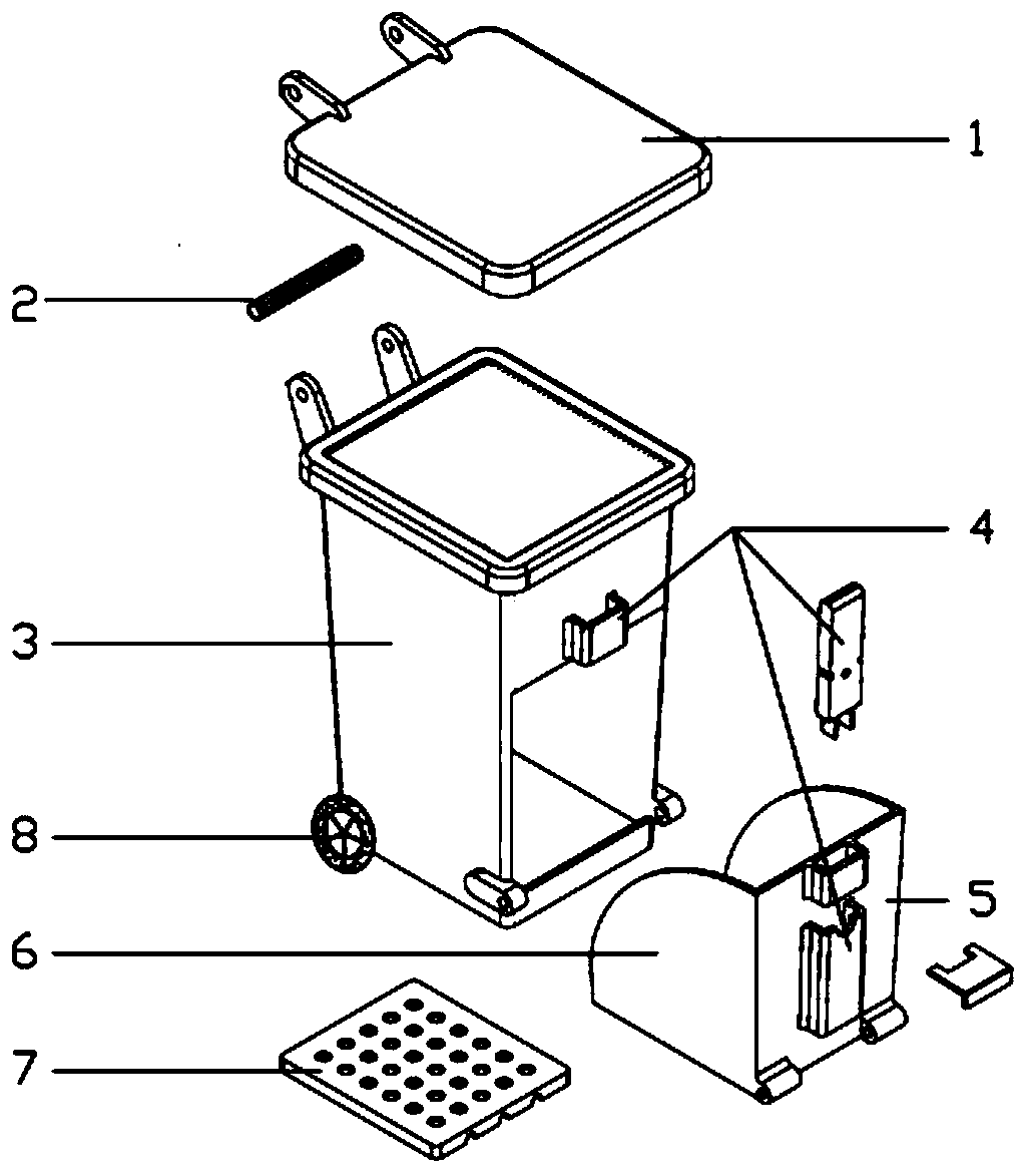 A kind of sorting garbage can that can be dumped conveniently