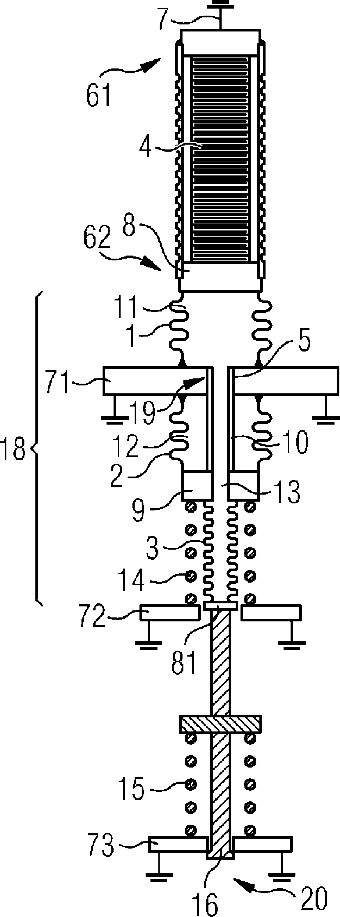 Hydraulic stroke transmitter