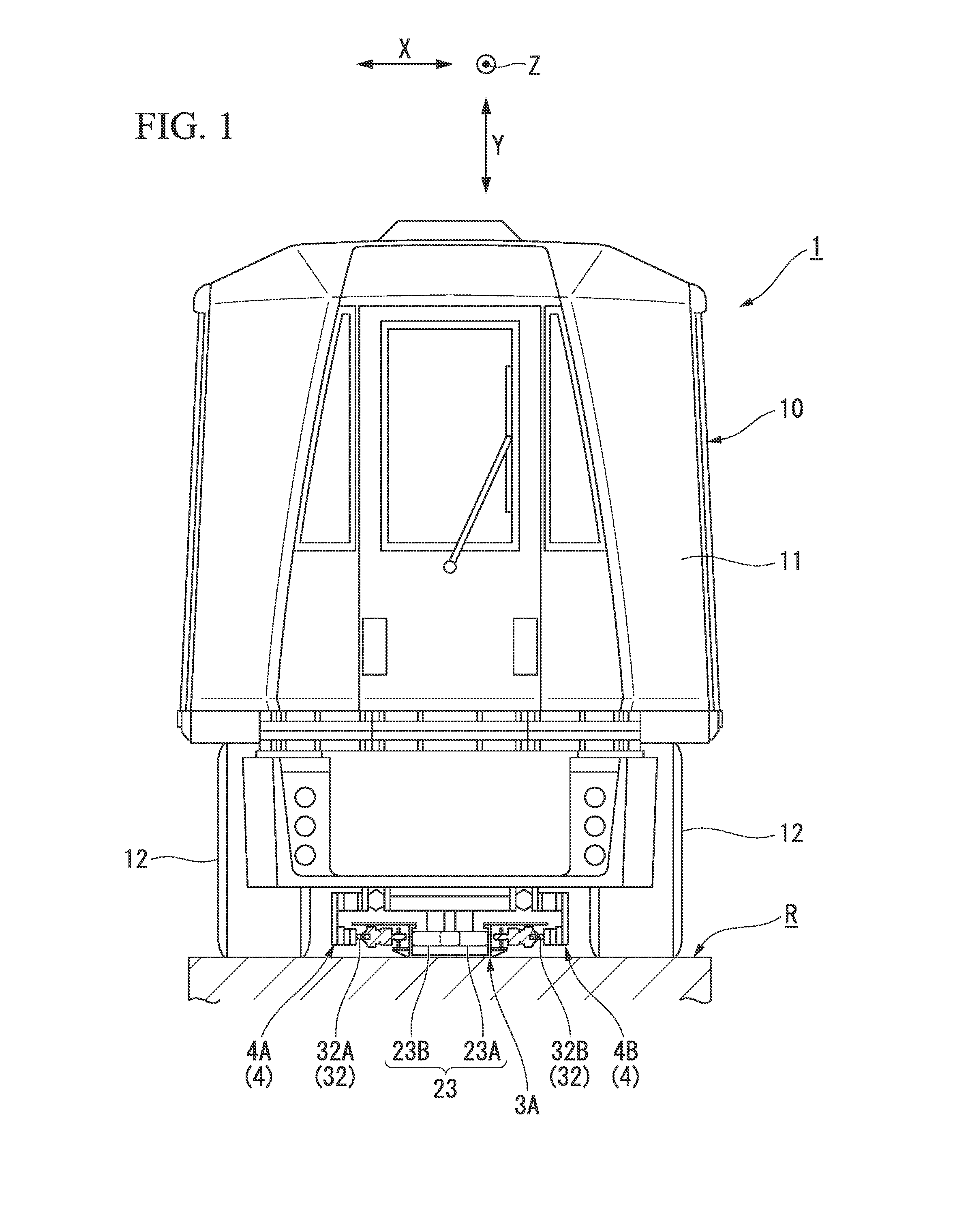 Guide track for track-based vehicle, and traffic system