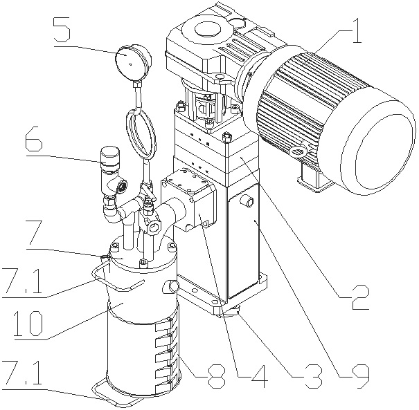 Different-direction double-screw pressing and exhausting device for continuous and efficient sulfur-breaking equipment