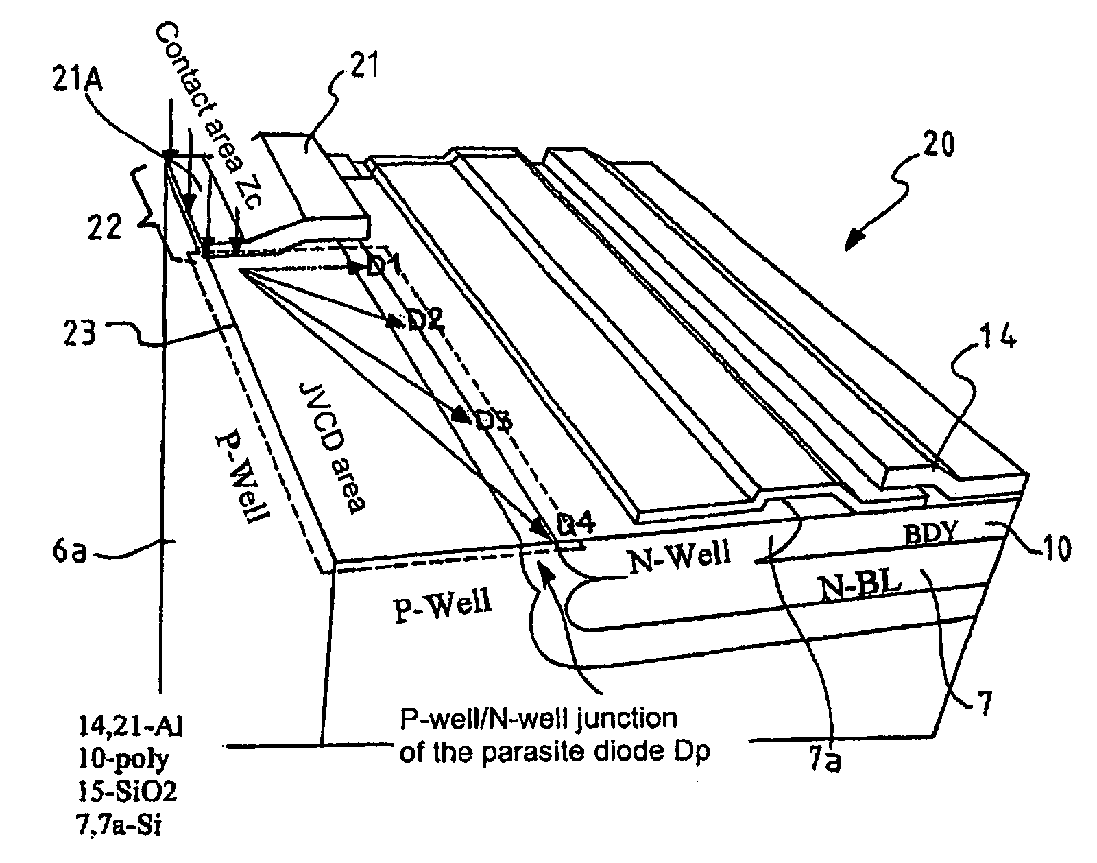 Method for realizing a contact of an integrated well in a semiconductor substrate, in particular for a base terminal of a bipolar transistor, with enhancement of the transistor performances