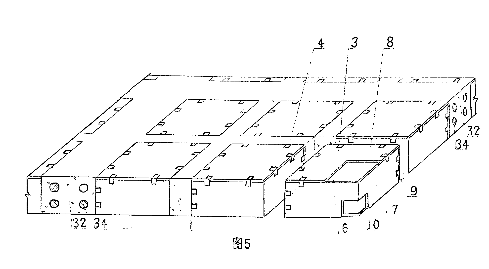 Cavity formwork component of cast-in-situs concrete hollow slab