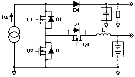 Topology circuit for power regulation of satellite power supply system