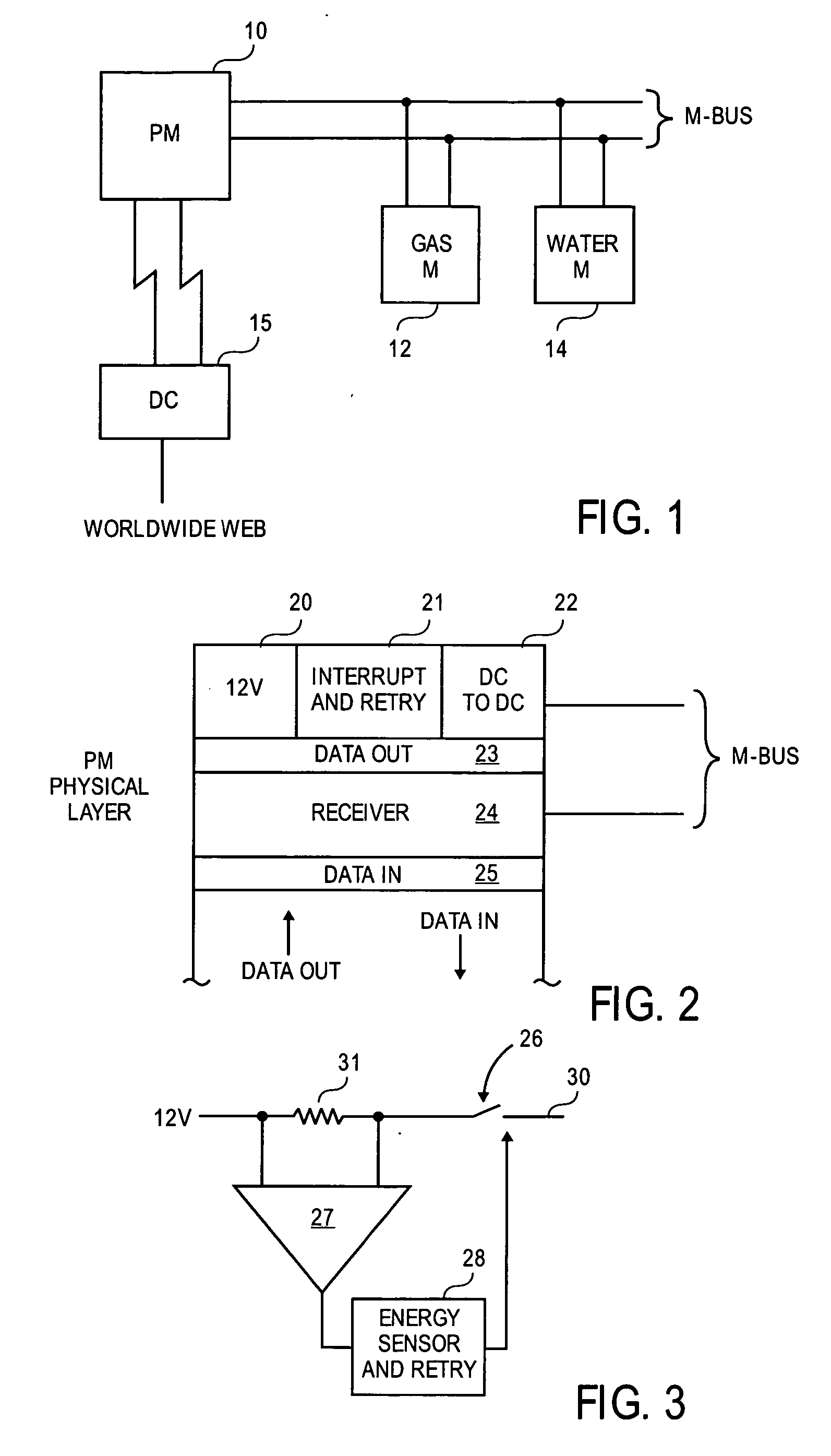 Power supply particularly for a meter-bus