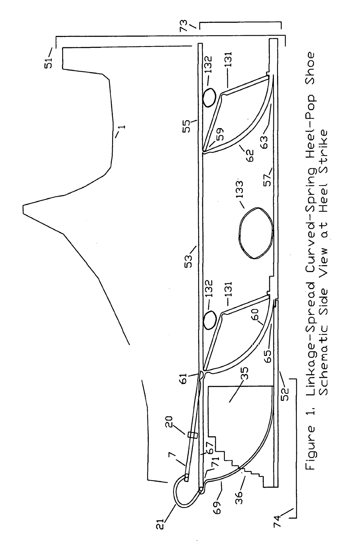 Substantial energy return shoe with optimal low-impact springs, tuned gear change, and smart knee brace