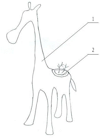 Giraffe-shaped household flowerpot