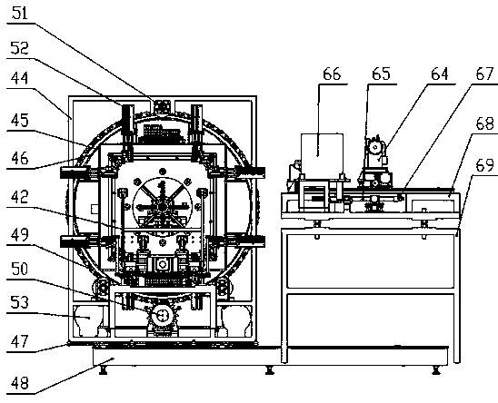 Sewing device for bottom pockets of double-reinforcement cylindrical flexible freight bags