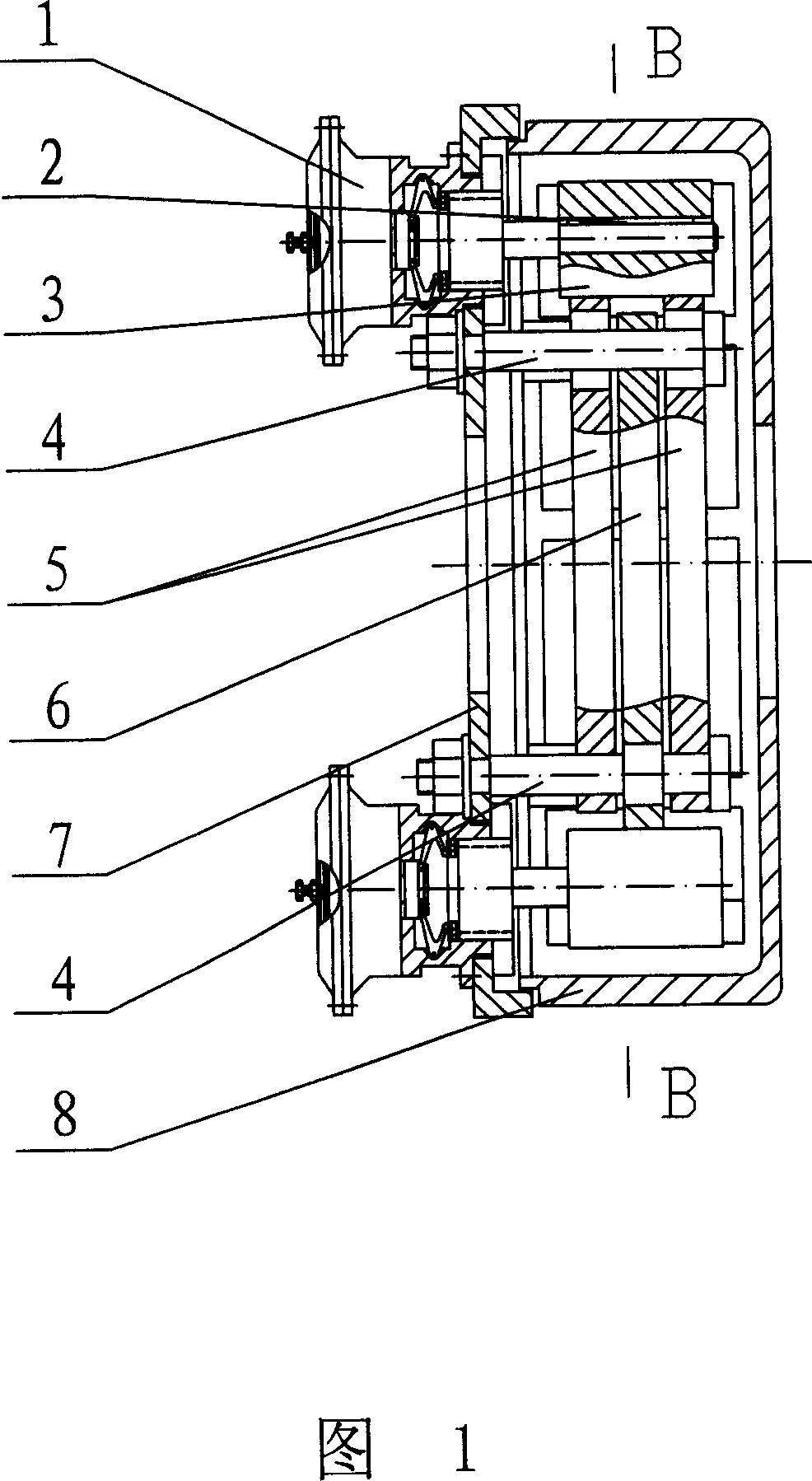 Drum type four-ungulae pneumatic brake with gap adjusted automatically