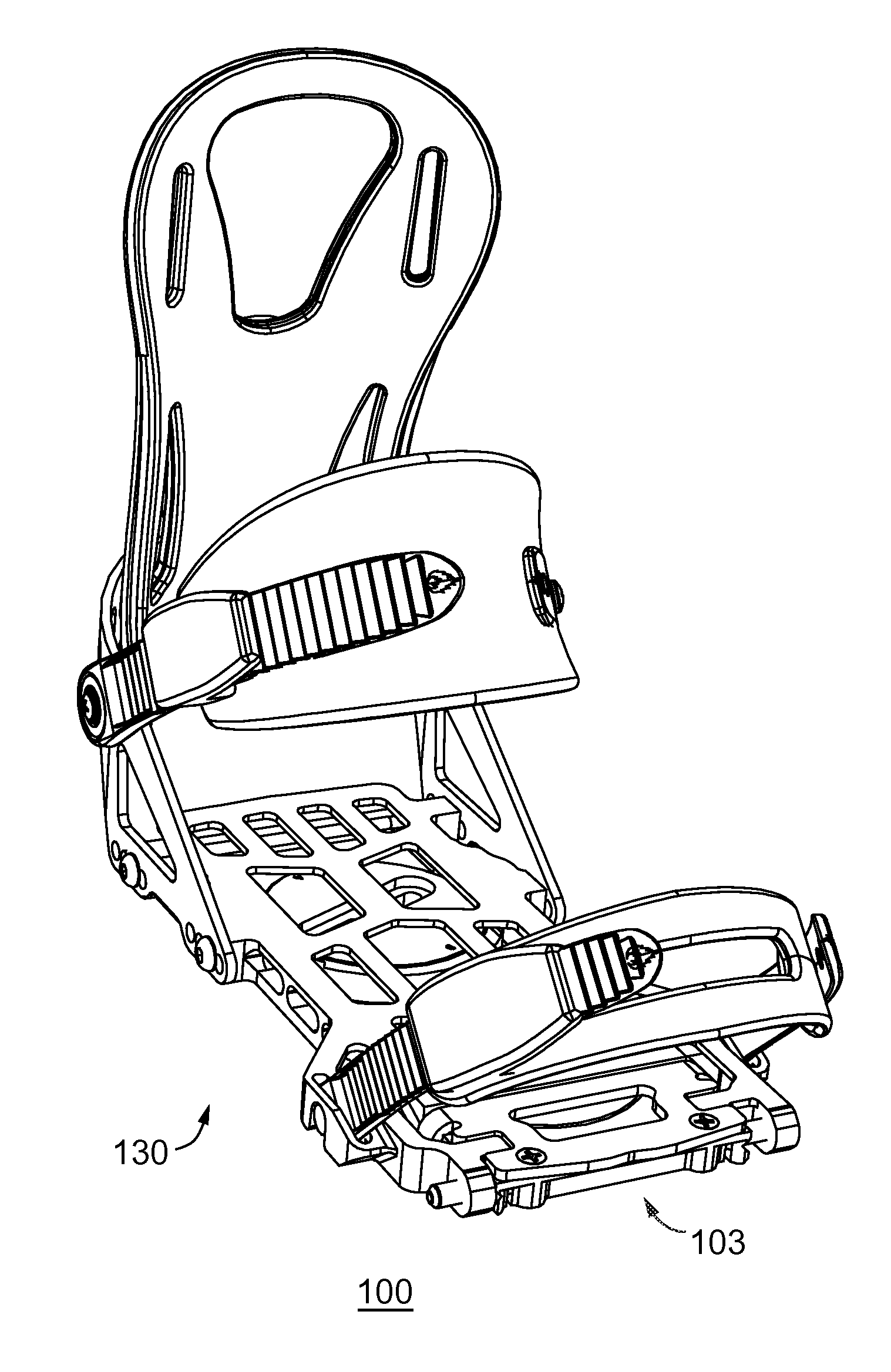 Boot Binding System with Foot Latch Pedal