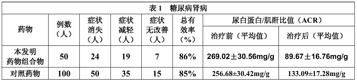 Pharmaceutical composition for treating diabetic nephropathy, preparation method and application thereof