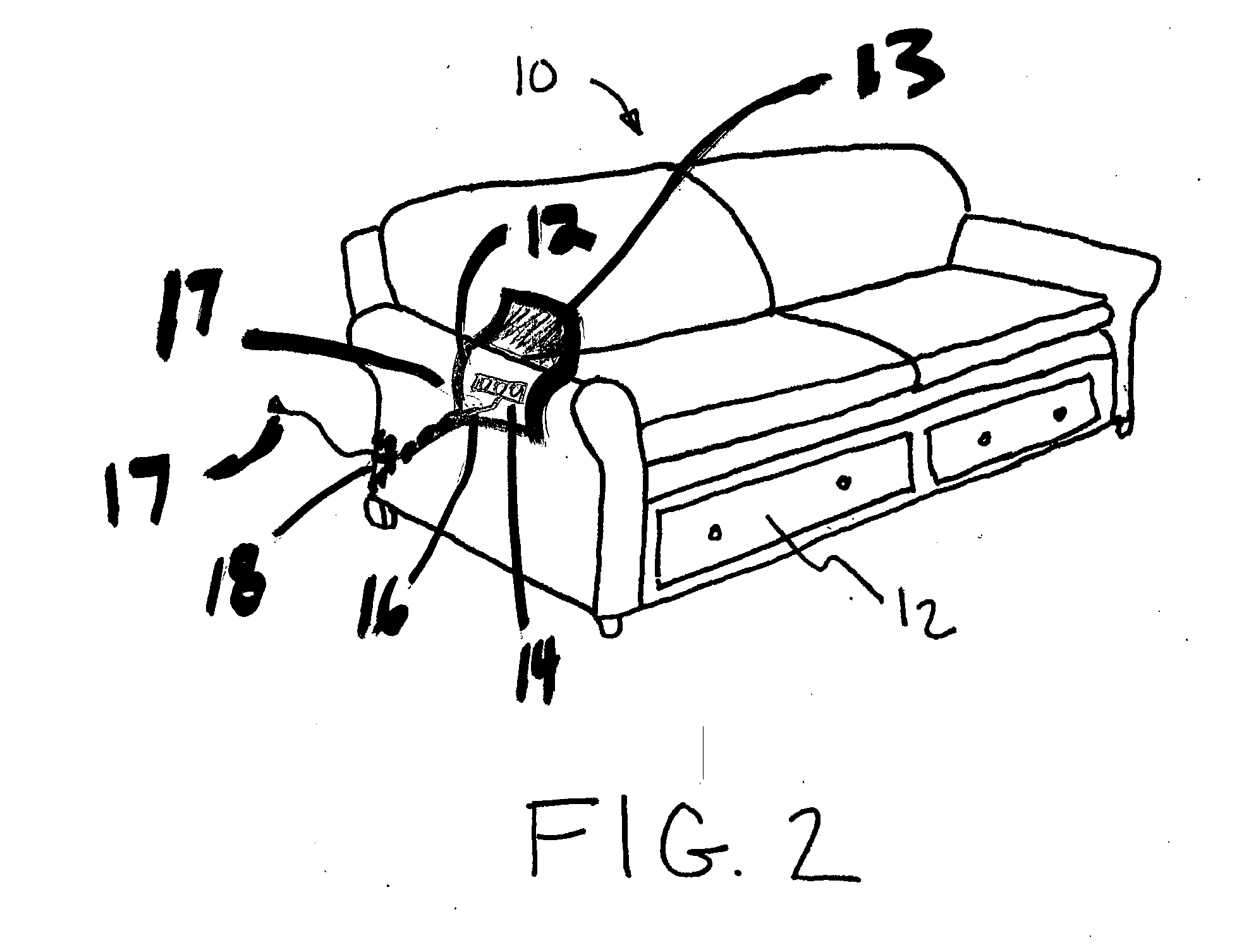 Seating furniture with built-in media dock