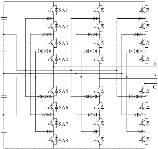 Full digital five-level inverter sinusoidal pulse width modulation (SPWM) control method