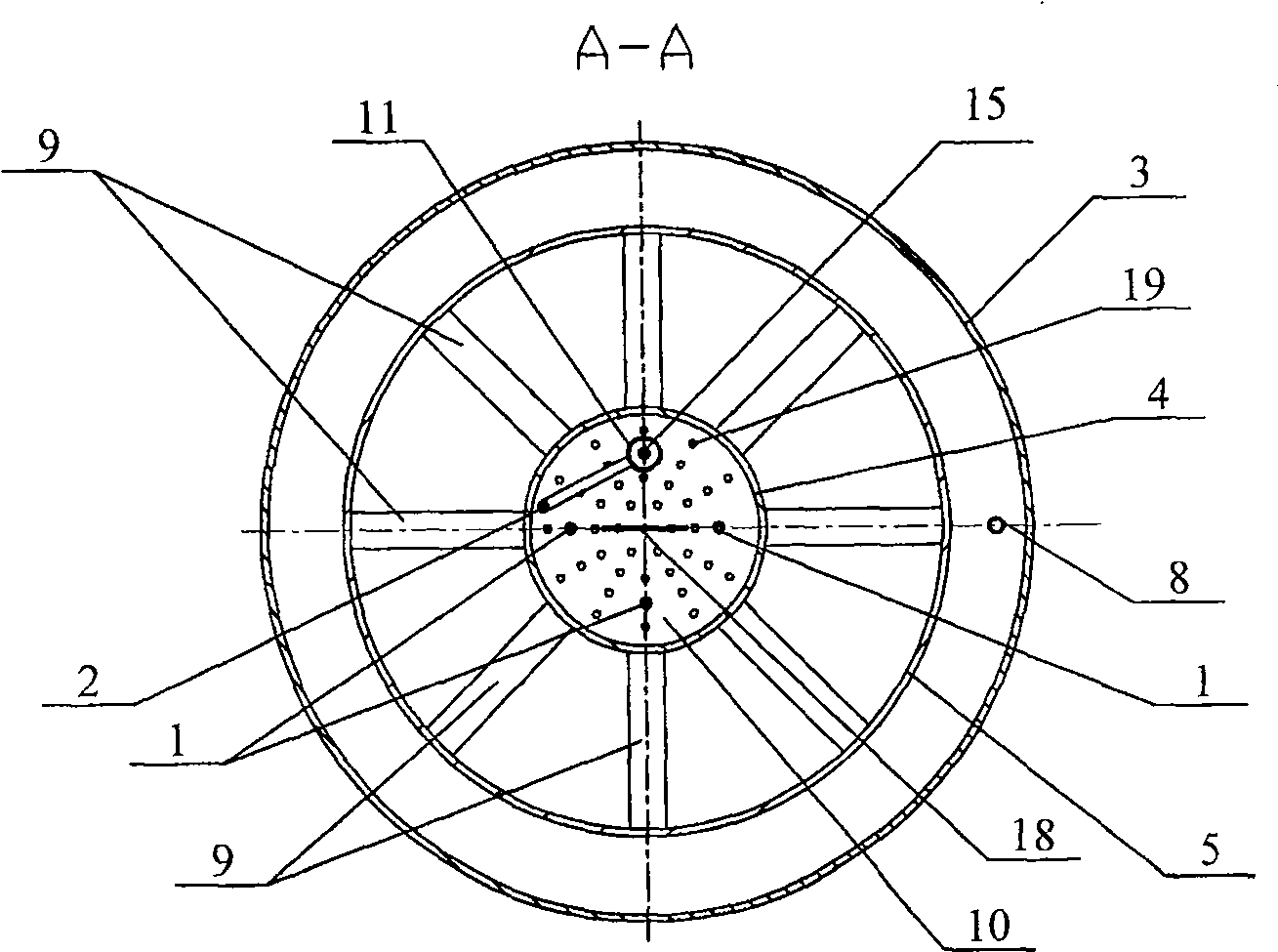 Gas stripping type internal circulation device, and method for recovering nitrogen, phosphor from MAP crystal