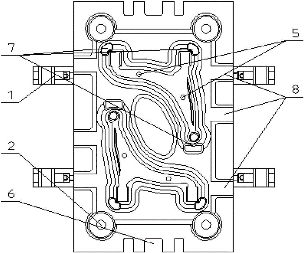 Die for forging production of aluminum alloy control arms