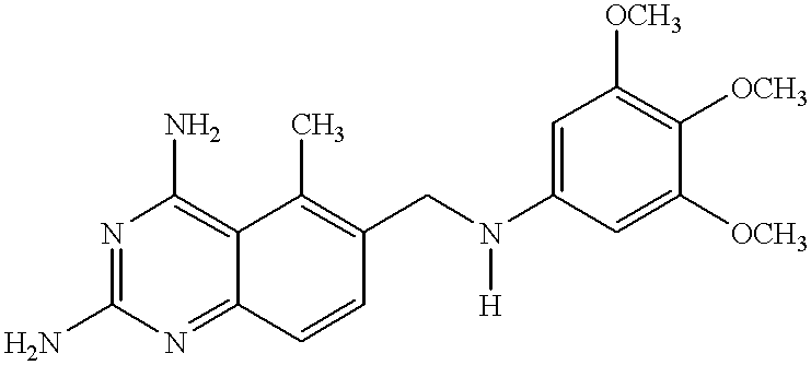 Compositions comprising trimetrexate and methods of their synthesis and use