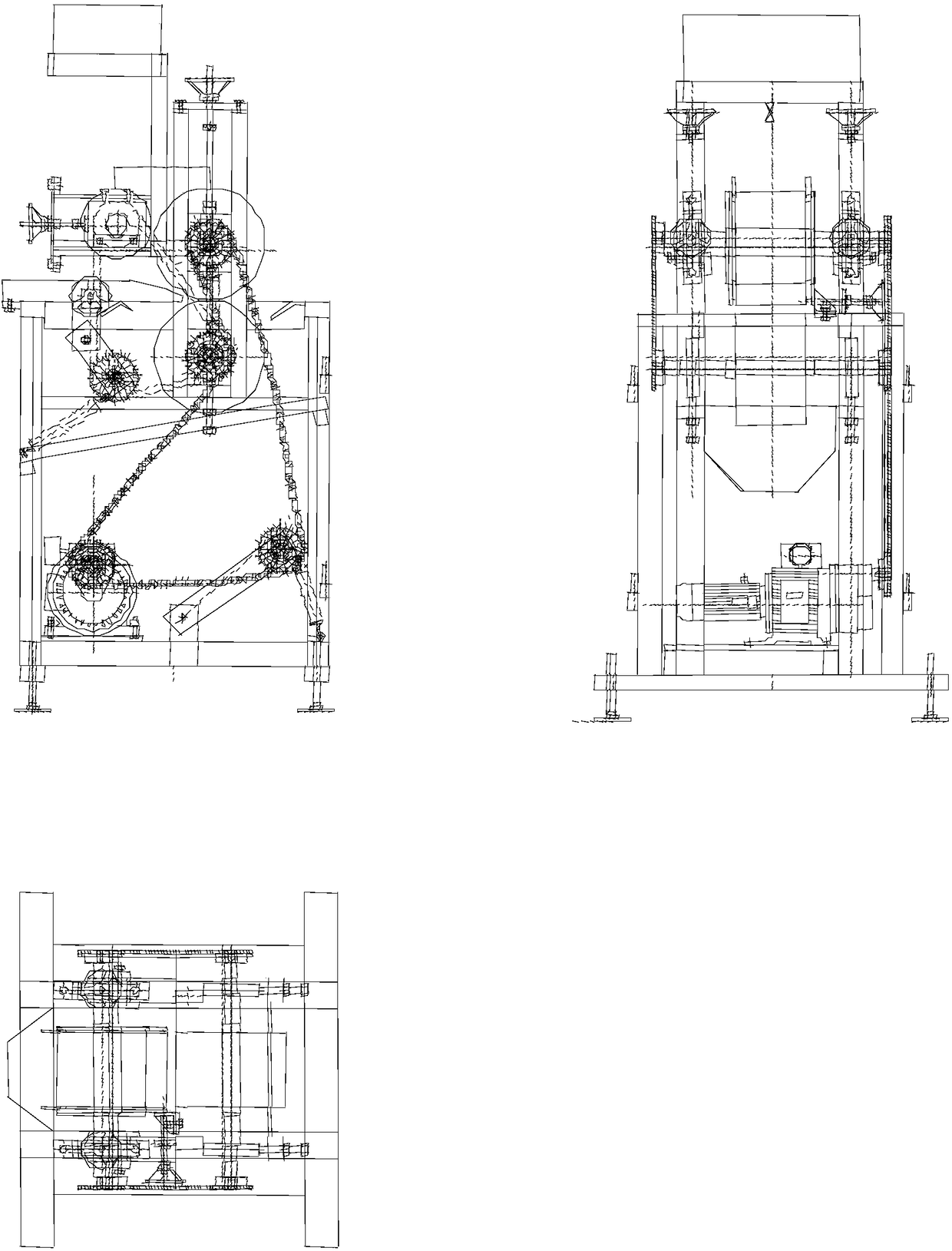 Composite type wood core gluing machine