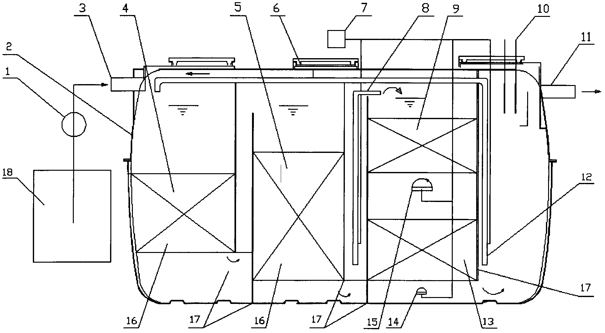 Moving bed type purification tank