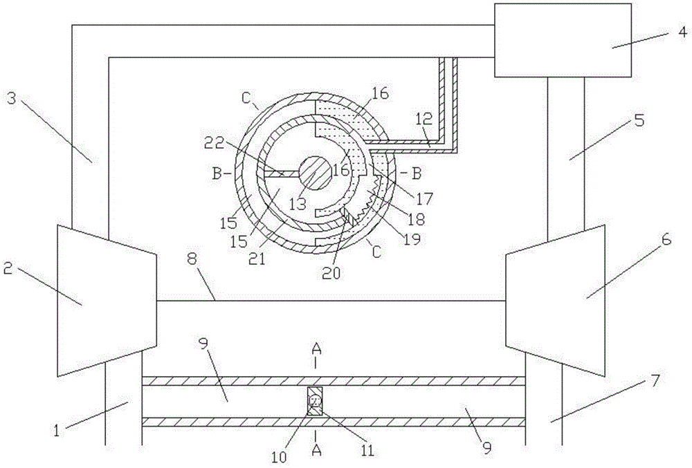 Pneumatic pipeline circulation area variable apparatus