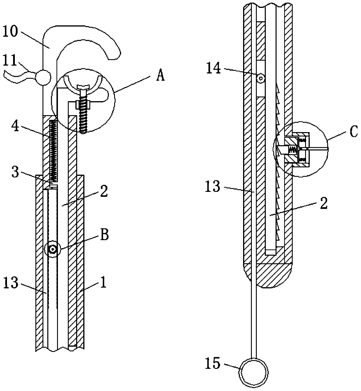 Adjustable high-voltage grounding wire utilizing ratchet wheel positioning principle