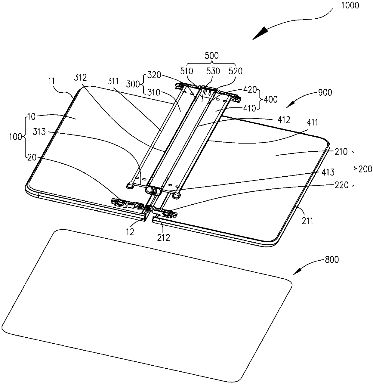 Folding device and electronic device