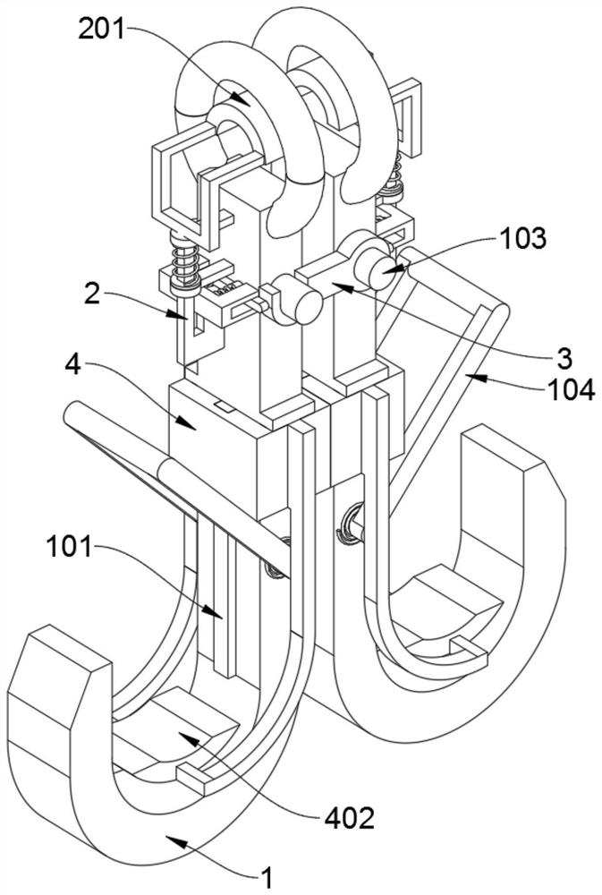 Automatic opening and closing type anti-falling lifting hook device used for hoisting machinery