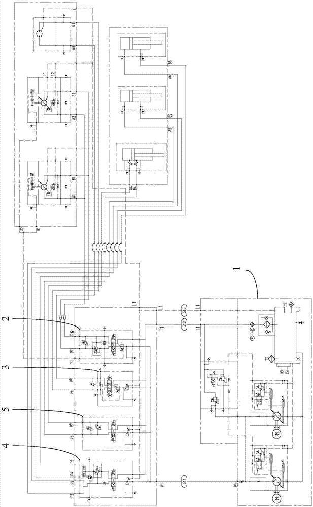 Hydraulic system of crude oil outward transportation device