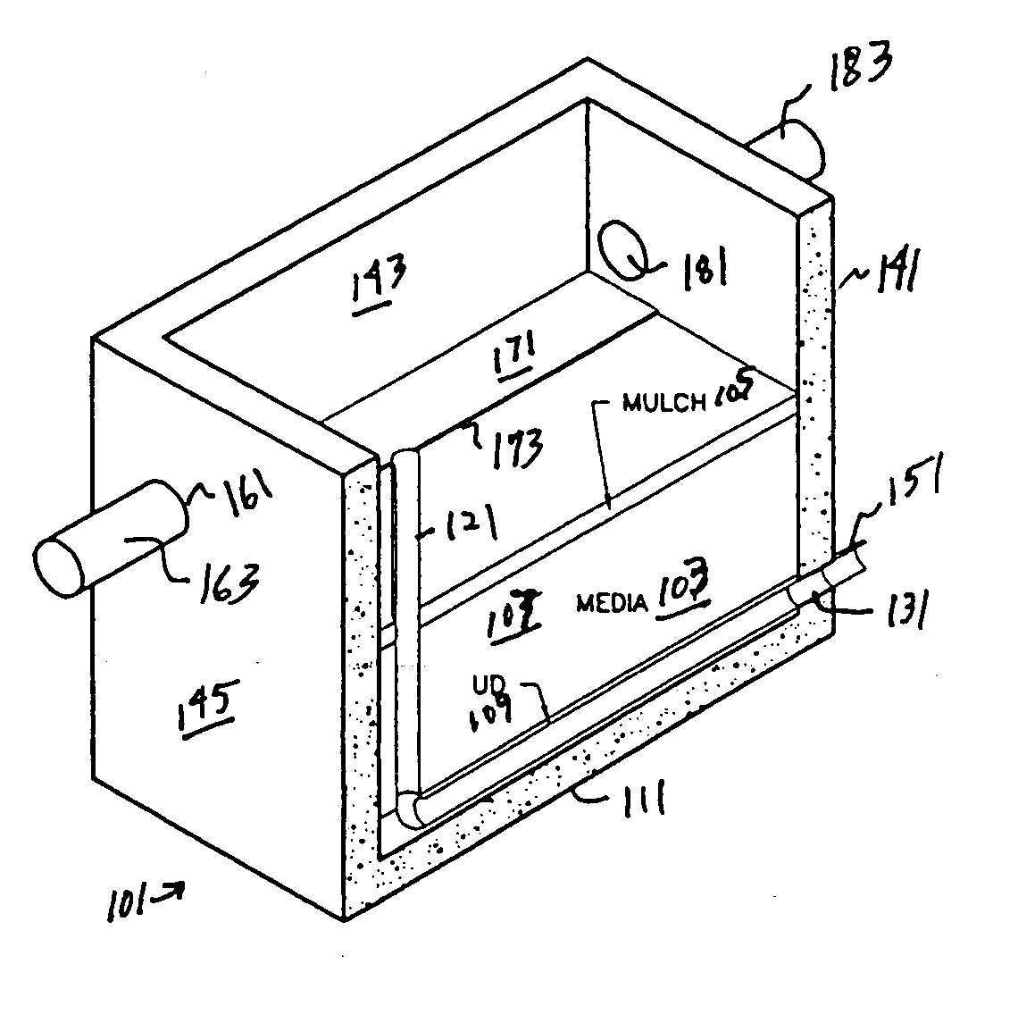 Stormwater bioretention filtration system with overflow/bypass capability