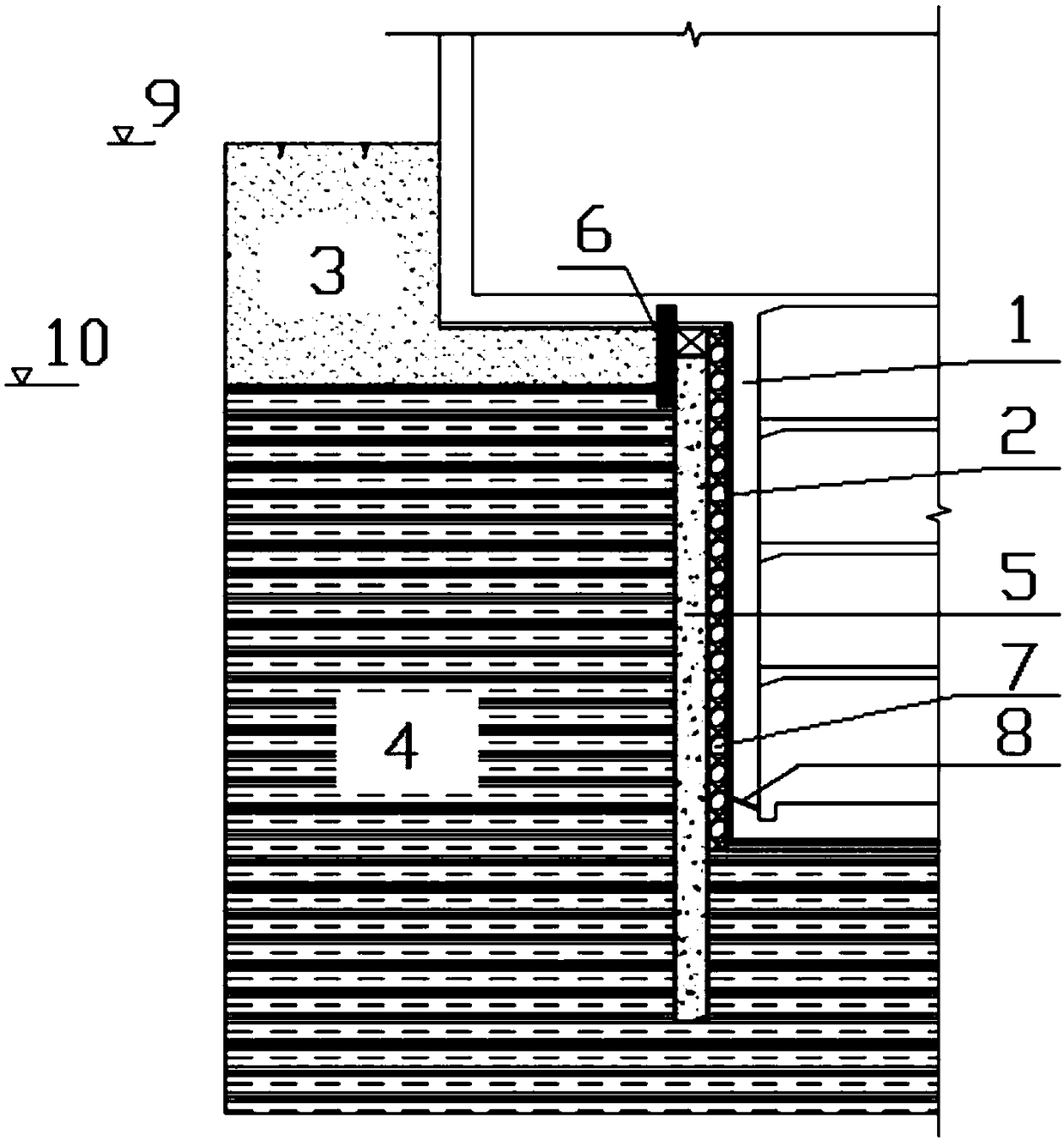 Combined type waterproof drainage system of underground structure in overlying permeable stratum