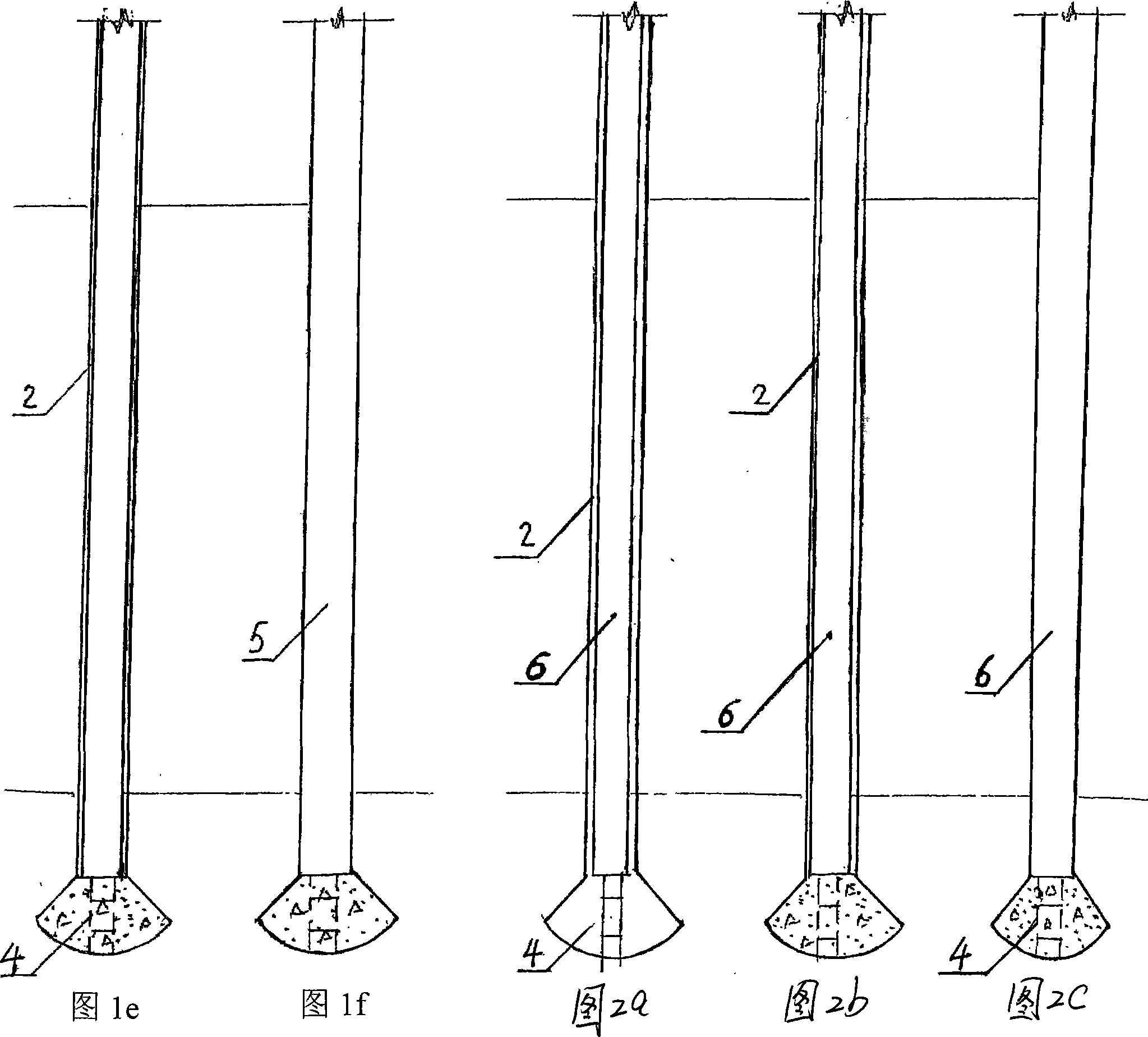 Mixed pile forming method for high-bearing one-stage club-footed pile