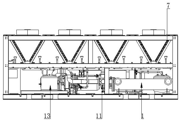 Single-machine two-stage screw compression ultra-large ultralow-temperature air source heat pump unit