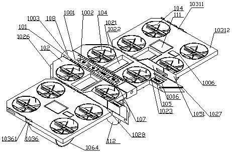 Back-thrust-force-free type composite wing manned craft with turbofan thrust composite auxiliary wings