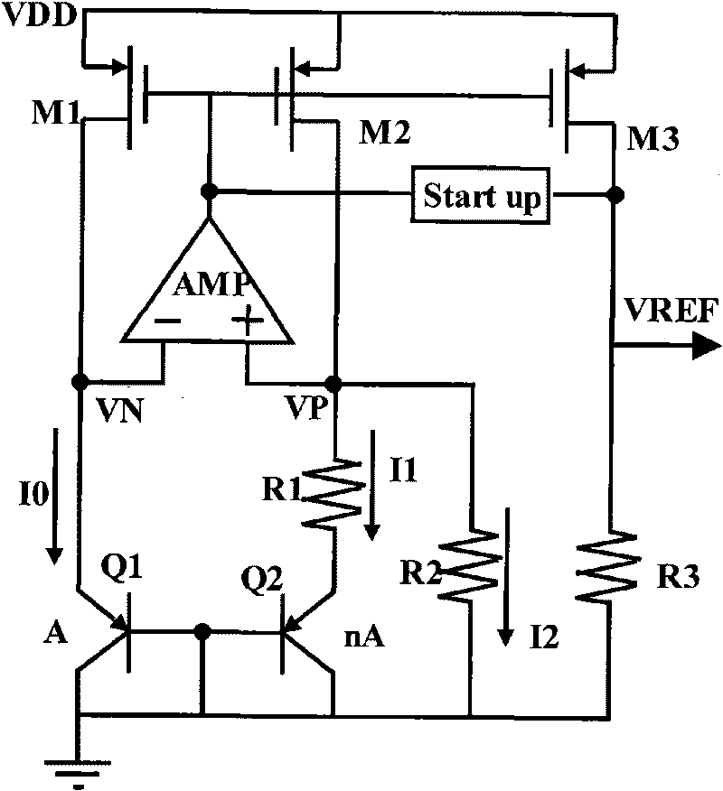 Asymmetric band-gap reference circuit