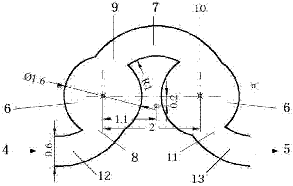 Karman vortex street shaped runner and drip irrigation emitter comprising same