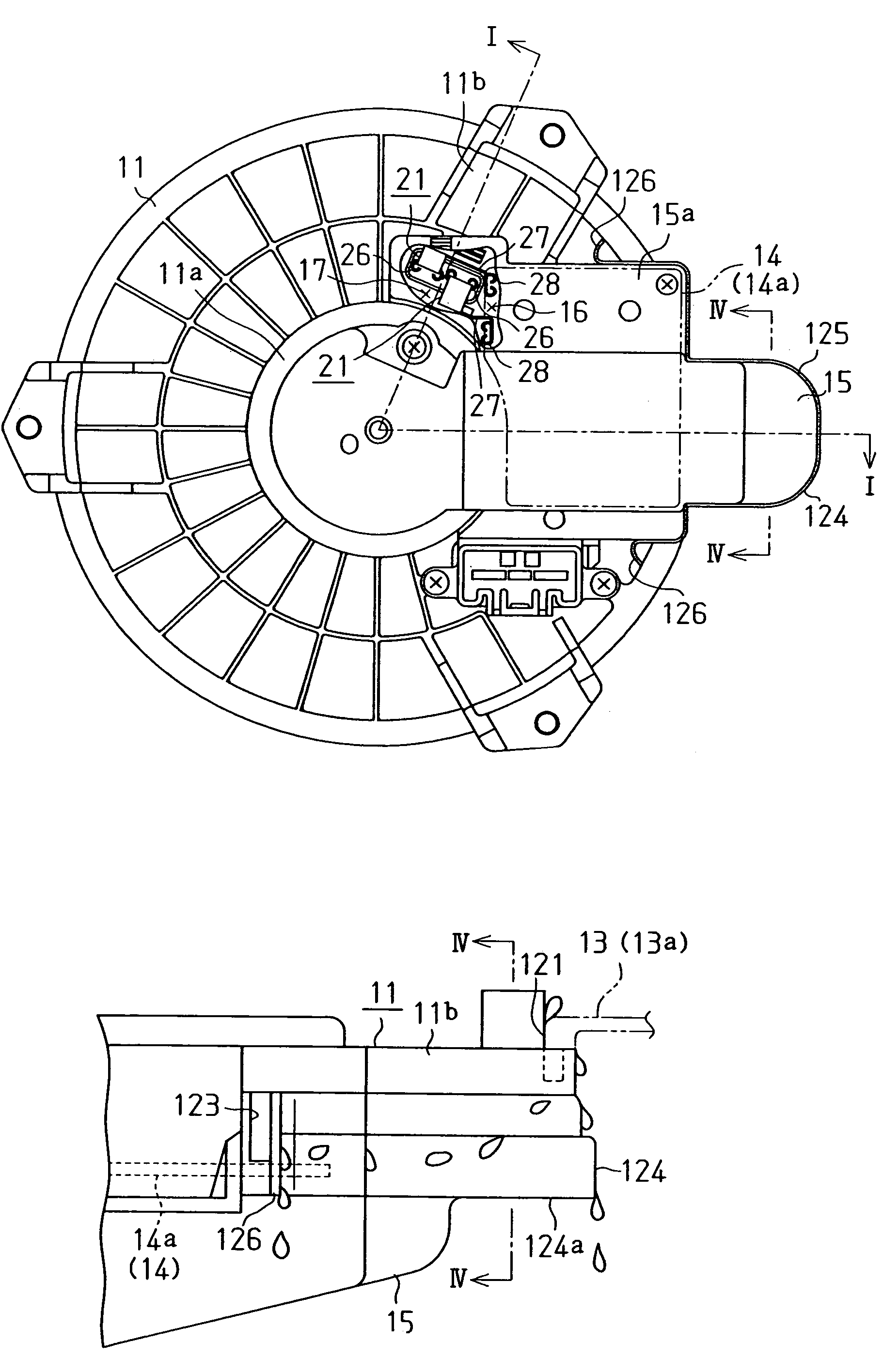 Motor assembly for vehicle air conditioner