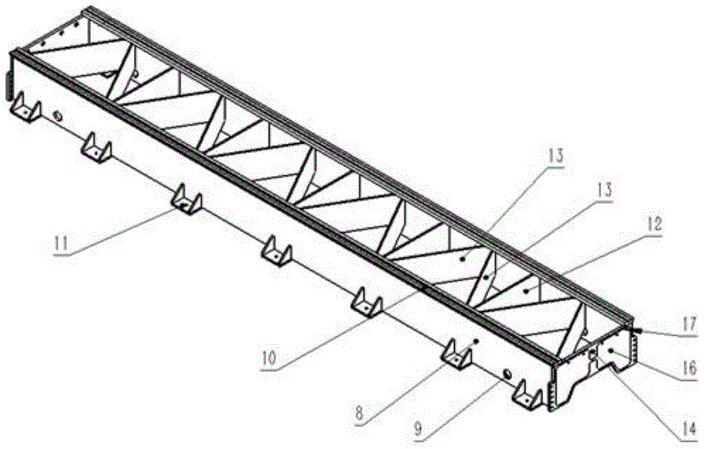 Long-stroke splicing bed and splicing method using glue-filling connection structure