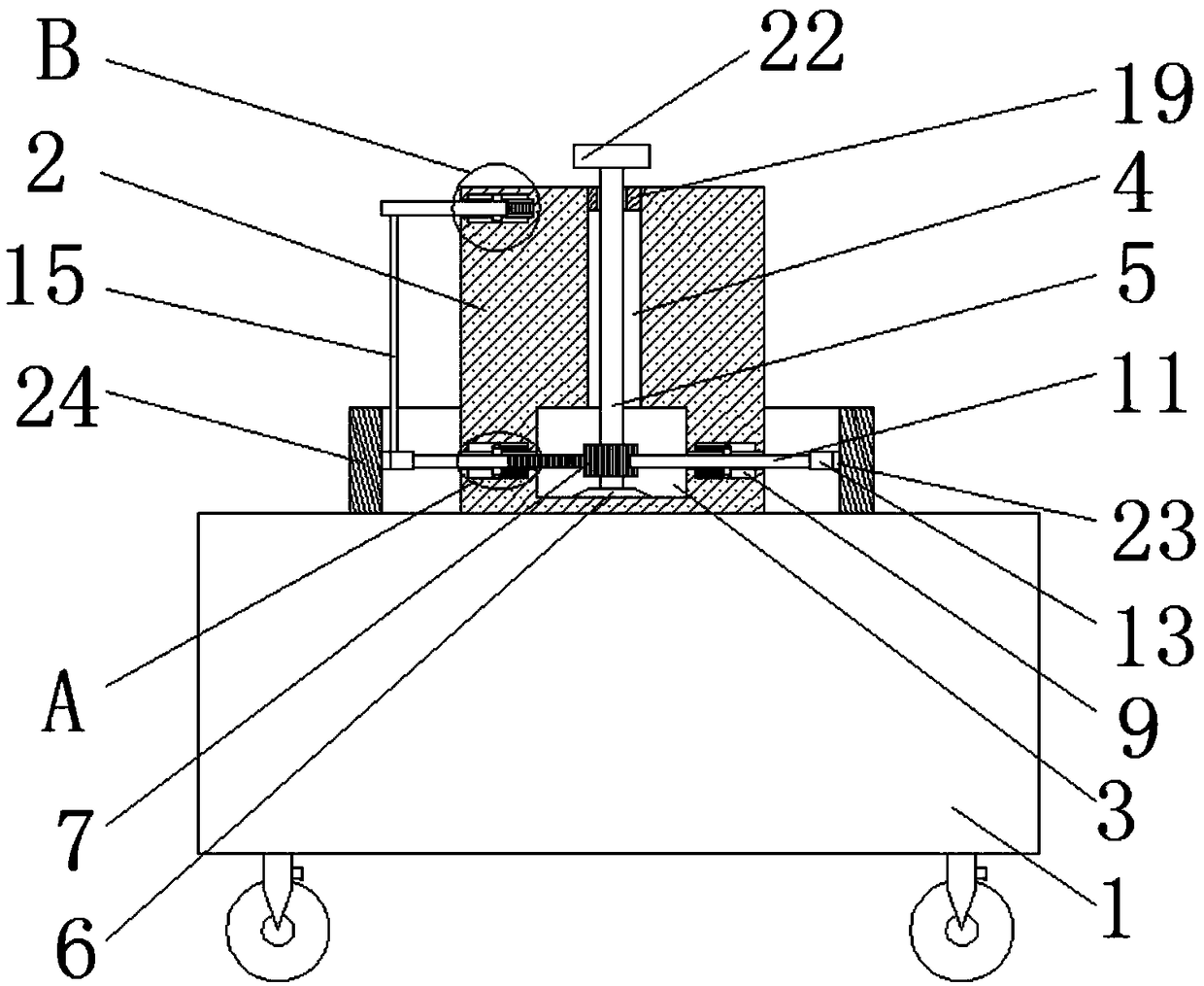 High-precision gauge for measuring length of gear ring