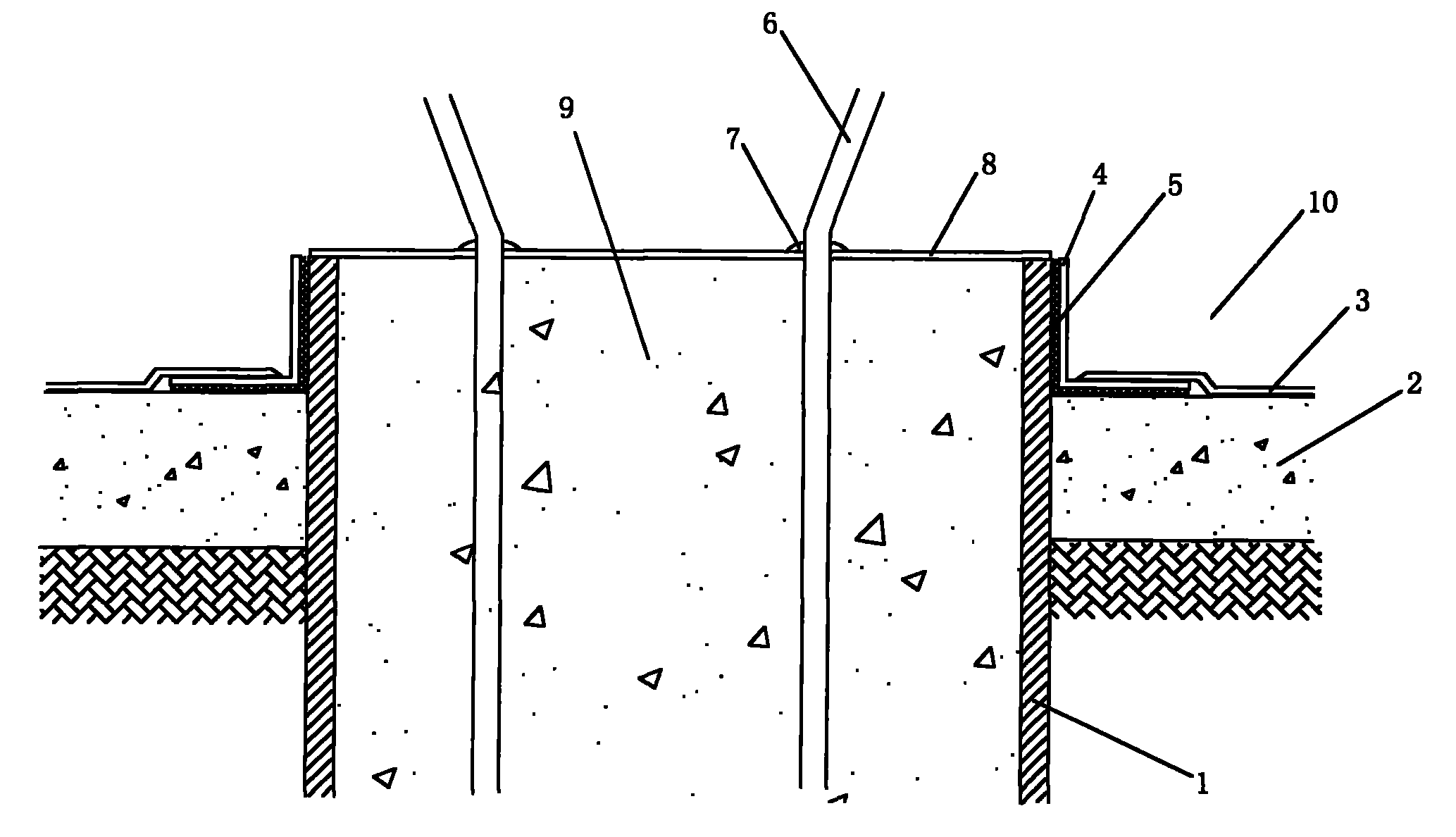 Waterproof method for precast pile head